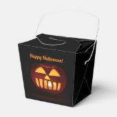 ジャック・オ・ランタン怖い彫りのカボチャのハロウィーン フェイバーボックス (正面サイド)