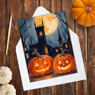 ジャック・オ・ランタン恐怖 ハロウィーンの不気味なペイント シーズンカード