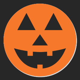ジャック・オ・ランタン笑顔顔オレンジブラック ラウンドシール