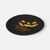 ジャック・オ・ランタン食べドリンクと怖い ペーパープレート (アングル)