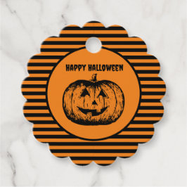 ジャック・オ・ランタン・カボチャストライプの フェイバータグ
