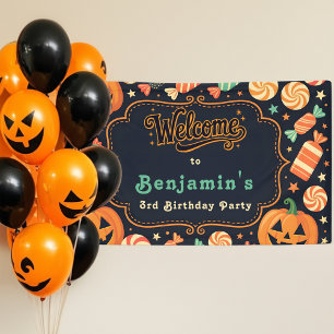 ジャック・オ・ランタン&キャンディ・ハロウィーン誕生日パーティー 横断幕