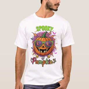 ジャック・オ・ランタン サングラス 月のクモの巣 ドクロ ハロウィン Tシャツ