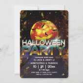 ジャック・オ・ランタン・ディスコボール・ハロウィンパーティー 招待状 (正面)