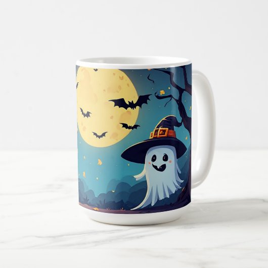 ジャック・オ・ランタン・ナイト・ウィズ・ゴースト 🎃 コーヒーマグカップ (正面右)