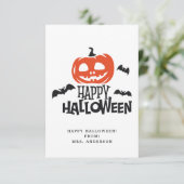 ジャック・オ・ランタン ハッピー・ハロウィン 教室カード 招待状 (スタンド正面)
