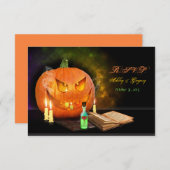 ジャック・オ・ランタン ハロウィン ウェディング 返信カード (正面/裏面)