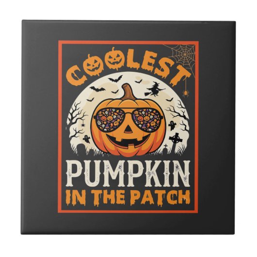 ジャック・オ・ランタン ハロウィン サングラス タイル (正面)