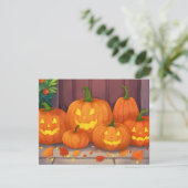 ジャック・オ・ランタン | ハロウィン 水彩画 かぼちゃ シーズンカード (スタンド正面)