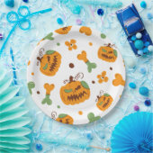 ジャック・オ・ランタン&ボーンズ不気味ハロウィーン ペーパープレート (パーティー)