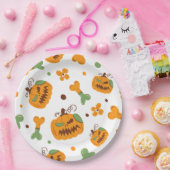 ジャック・オ・ランタン&ボーンズ不気味ハロウィーン ペーパープレート (パーティー)