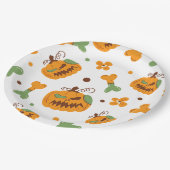 ジャック・オ・ランタン&ボーンズ不気味ハロウィーン ペーパープレート (アングル)