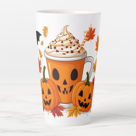 ジャック・オ・ランタン・ラテと秋の魔法🍂 カフェラテマグ (正面)