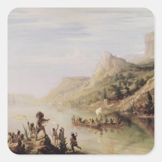 ジャック・カルティエがセントローレンスを発見 スクエアシール (正面)