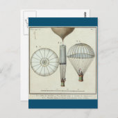 ジャック・ガーネリン初パラシュート ポストカード (正面/裏面)