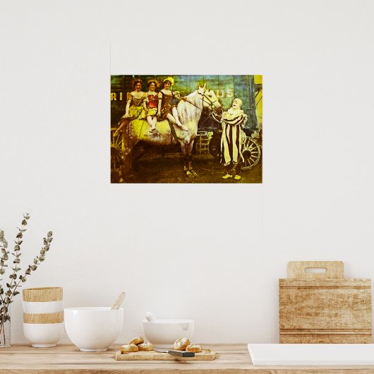 ジャック・ザ・ピエロとスリークイーンズヴィンテージ・サーカス ポスター (キッチン)