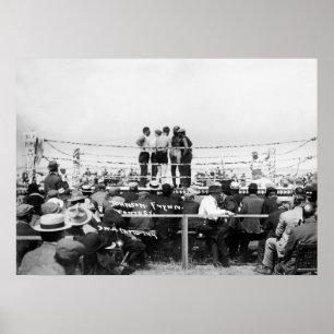 ジャック・ジョンソン対消防士のジムFlynnのボクシング: 1912年 ポスター