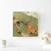 ジャック&ジルはヒル·ライムを落ちて子供部屋 スクエア壁時計 (ホーム)