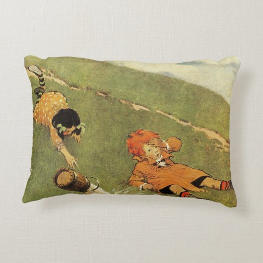 ジャック&ジルは丘の下に落ちた子供部屋韻 アクセントクッション (裏面)