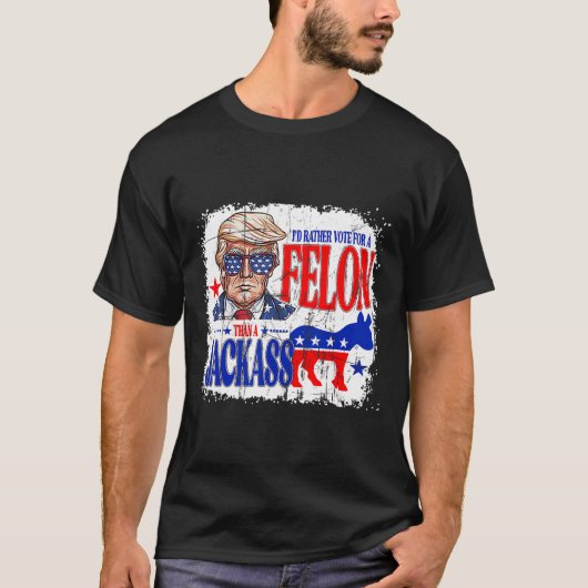 ジャック・トランプ・アメリカよりもフェロンに投票する Tシャツ (正面)