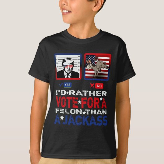 ジャック・トランプ・アメリカよりもフェロンに投票する Tシャツ (正面)