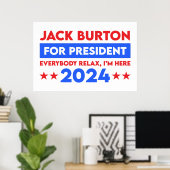 ジャック・バートン2024年大統領就任 ポスター (ホームオフィス)
