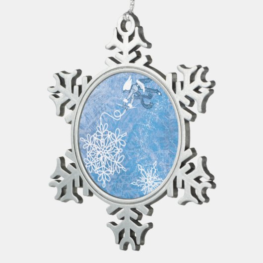 ジャック・フロストとスノーフレークの創造 スノーフレークピューターオーナメント (右)