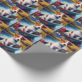 ジャック・ラッセルがパドルで：風光明媚な冒険 ラッピングペーパー (角)