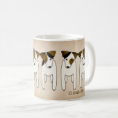ジャック・ラッセルが可愛い犬を並パーソナライズされたべる コーヒーマグカップ (正面右)