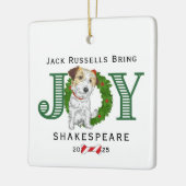 ジャック・ラッセルが喜びを持ち込む セラミックオーナメント (左)