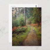 ジャック・ラッセルの森のはがきに歩く ポストカード (正面/裏面)