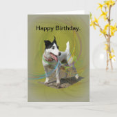 ジャック・ラッセルの誕生日カード。 カード (黄色い花)