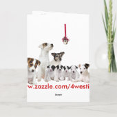 ジャック・ラッセルはクリスマスめでたい シーズンカード (裏面)