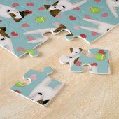 ジャック・ラッセルズはテニスボールのハートをかわいい犬の柄に ジグソーパズル (側面)