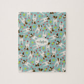 ジャック・ラッセルズはテニスボールのハートをかわいい犬の柄に ジグソーパズル (縦)