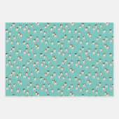 ジャック・ラッセルテリア3かわいい犬のパターン ラッピングペーパーシート (正面3)