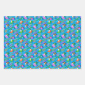 ジャック・ラッセルテリア3かわいい犬のパターン ラッピングペーパーシート (正面2)