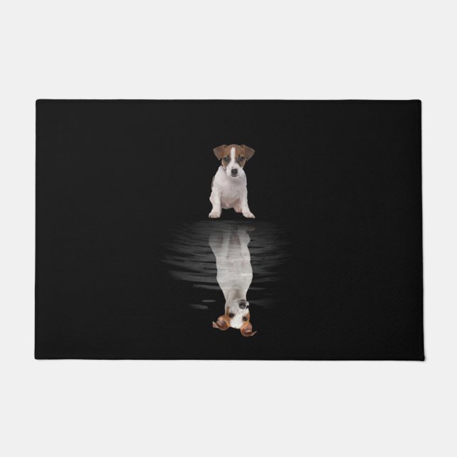 ジャック・ラッセル可愛いジャック・ラッセルが大好き ドアマット (正面)