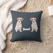 ジャック·ラッセル対ジャック·ラッセル（ワイヤー·ヘア） クッション (ブランケット)