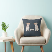 ジャック·ラッセル対ジャック·ラッセル（ワイヤー·ヘア） クッション (椅子)