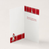 ジャック・ラッセル赤い休日の格子付きクリスマスドッグ (内部)