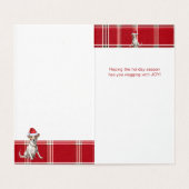 ジャック・ラッセル赤い休日の格子付きクリスマスドッグ (内部フラット)