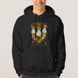 ジャック・ラッセル・クリスマスソックスツリーライトXmasサンタ パーカ