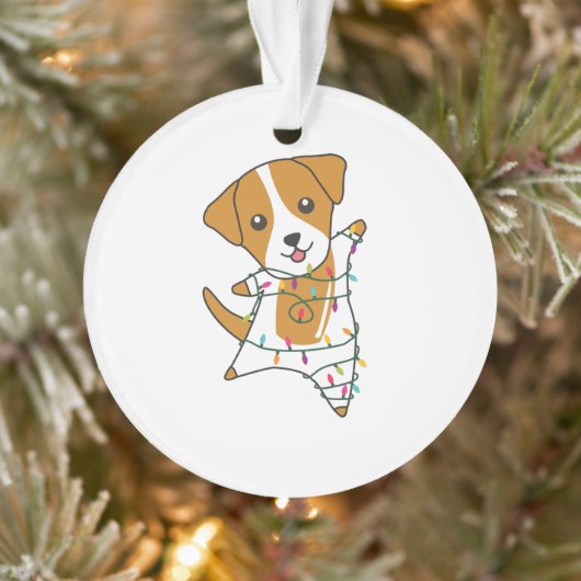 ジャック・ラッセル・クリスマスドッグ冬獣犬 オーナメント (ツリー)