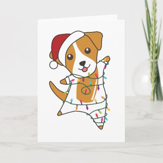 ジャック・ラッセル・クリスマスドッグ冬獣犬 カード (正面)