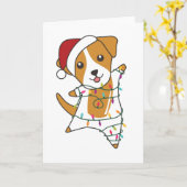 ジャック・ラッセル・クリスマスドッグ冬獣犬 カード (黄色い花)