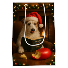 ジャック・ラッセル・チーズ税クリスマスギフトバッグ ミディアムペーパーバッグ