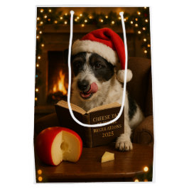 ジャック・ラッセル チーズ税 クリスマスギフトバッグ ミディアムペーパーバッグ