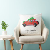 ジャック・ラッセル・テリアがクリスマスカーを運転 クッション (椅子)