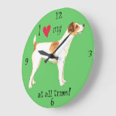 ジャック・ラッセル・テリアが大好き ラージ壁時計 (傾斜)